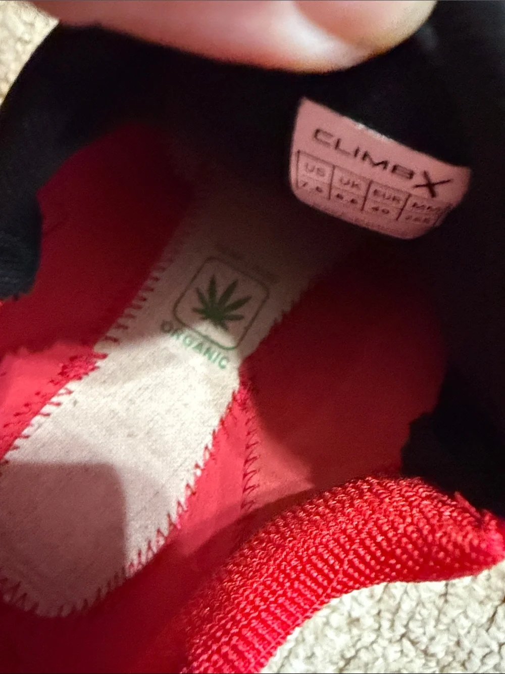 Rave Strap Red  Climbing Shoes with Hook-and-Loop Straps